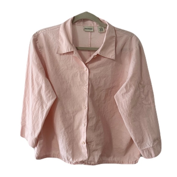 Crossroads Light Pink Cotton Shirt with Drawstring - Picture 1 of 3